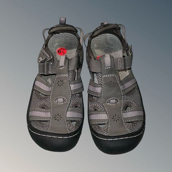 JSport by Jambu Women's Regatta Flat Sandals Gray Size 6.5 - Picture 2 of 5